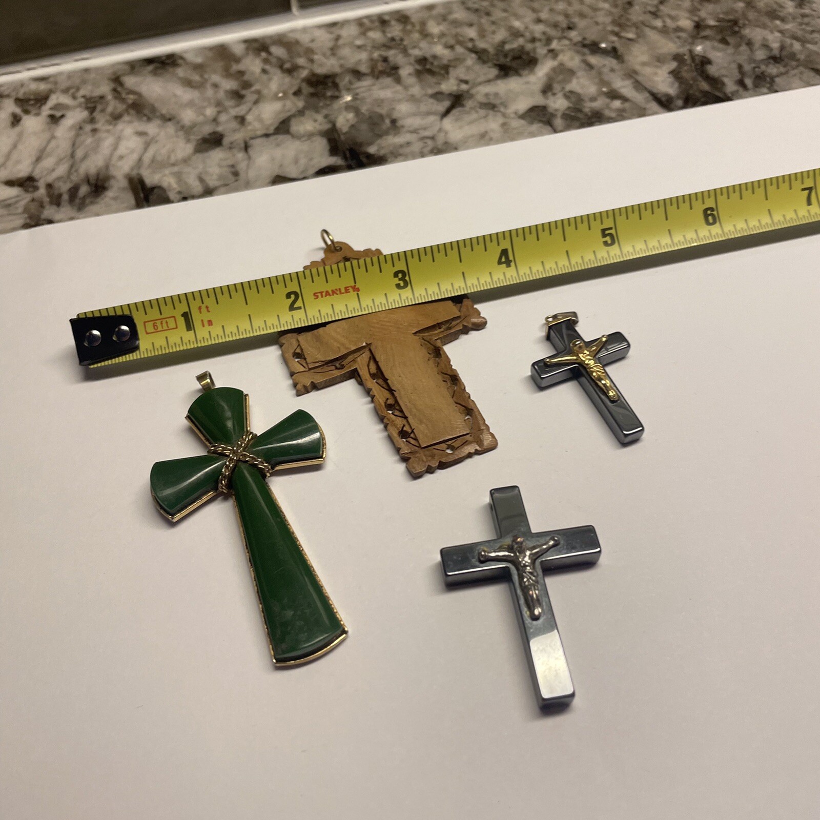 Lot Of 4 Vintage – Modern Jewelry Pendant / Charms – Crosses