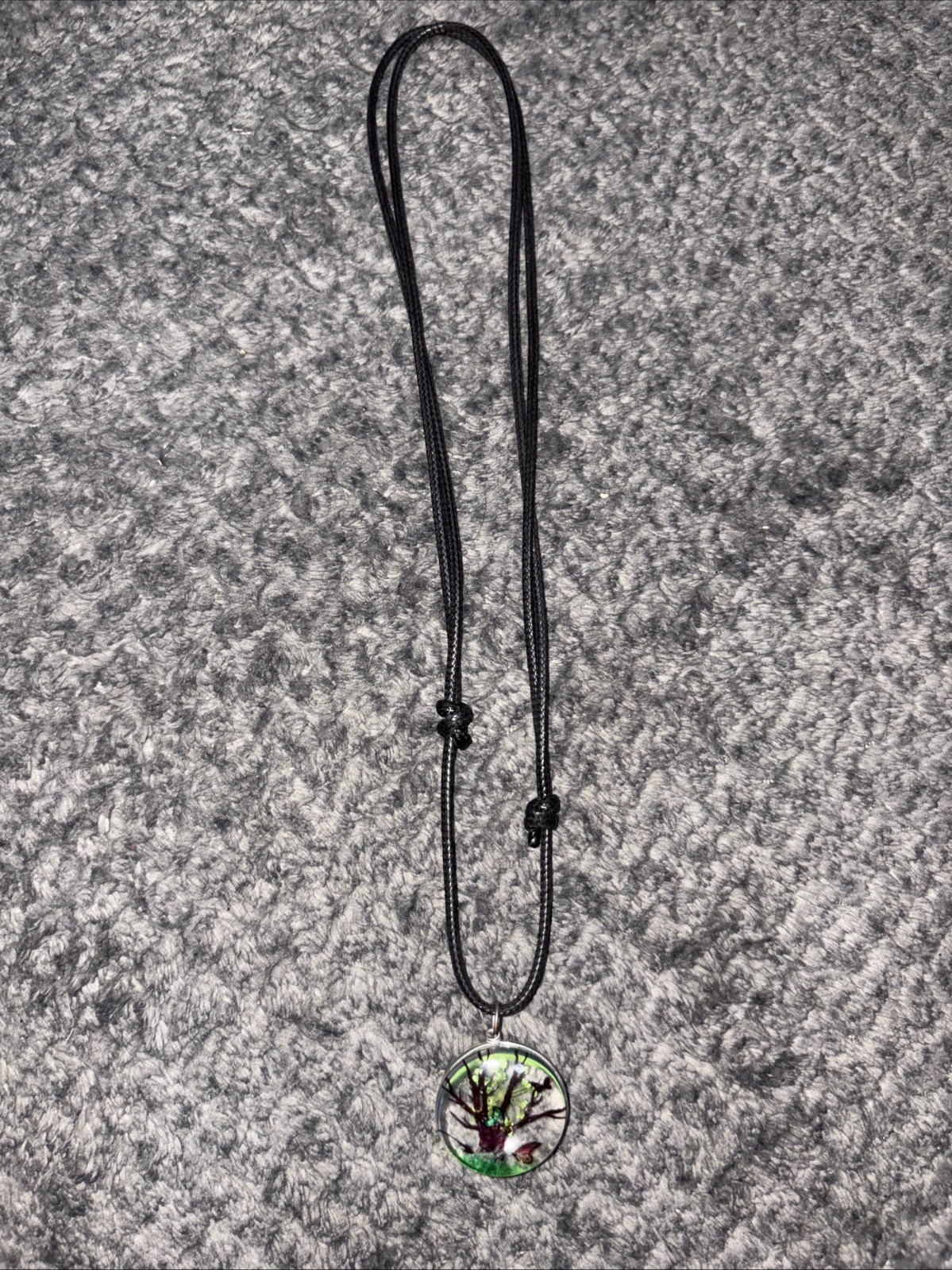 Beautiful Botanical Tree and Butterflies Pendant Necklace
