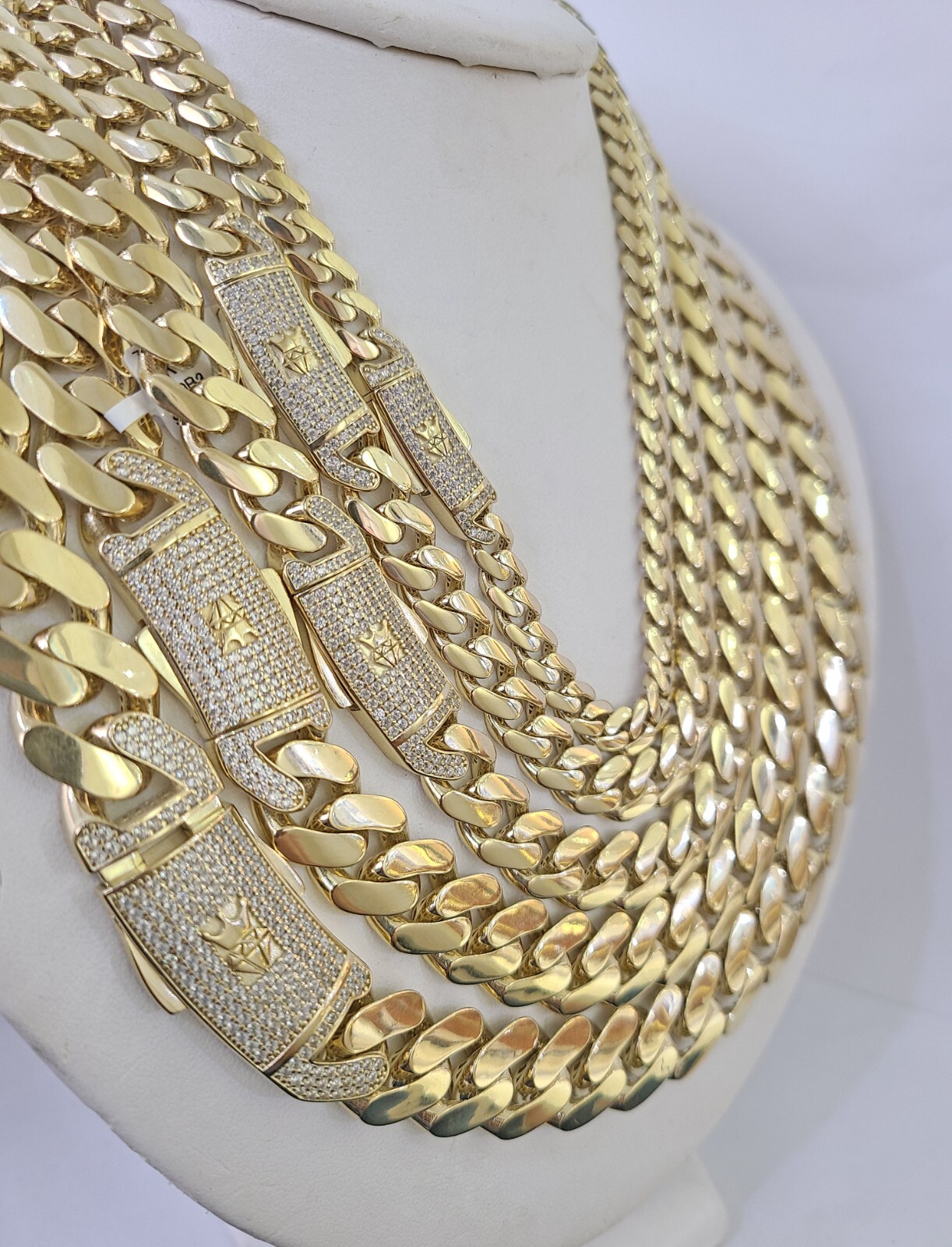 Real 10k Cuban Monaco Chain Necklace Gold Link Royal 7mm-15mm 20″-26″