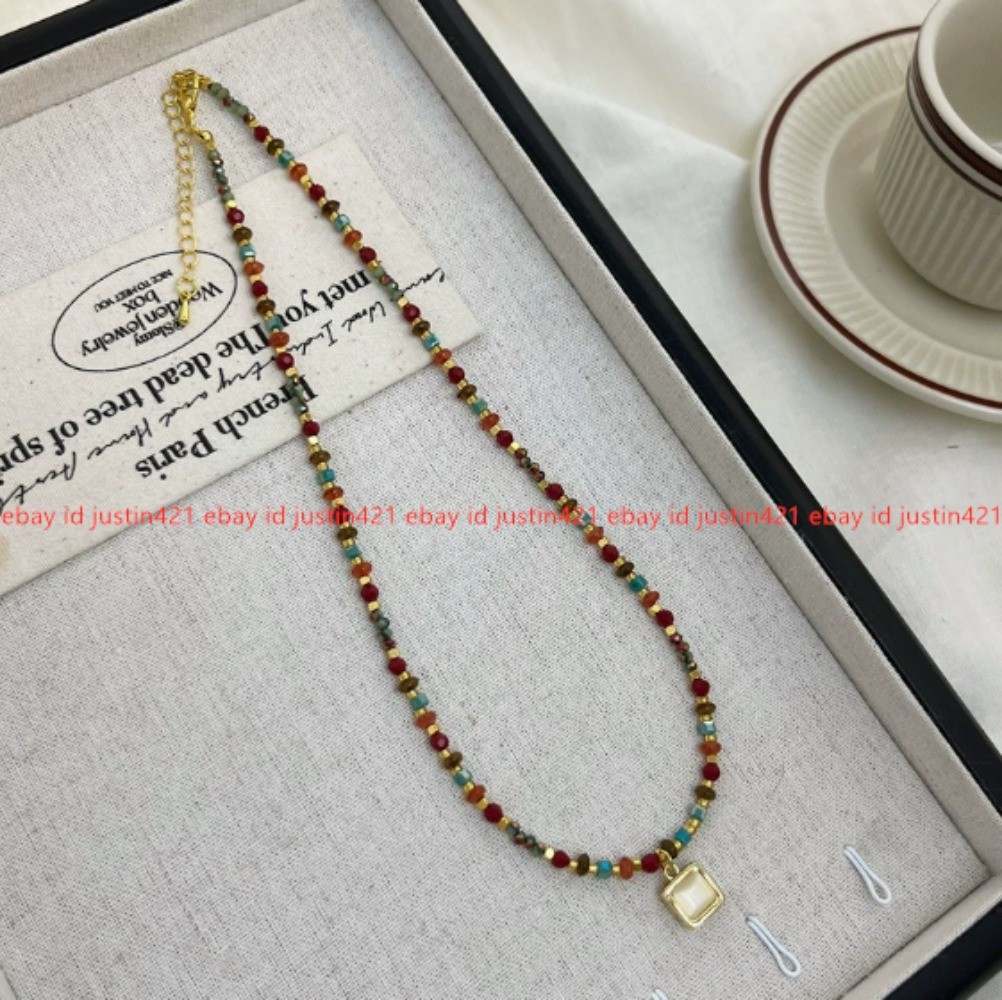 New Natural Crystal Cat Eye Stone Pendant Premium Exquisite Necklace 39+5cm