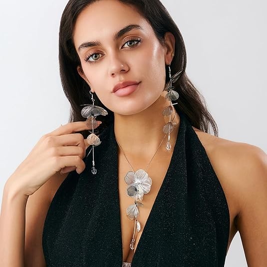 Golden Leaf Choker Necklace – Long Ginkgo Tassel Pendant for Women – Boho Beach