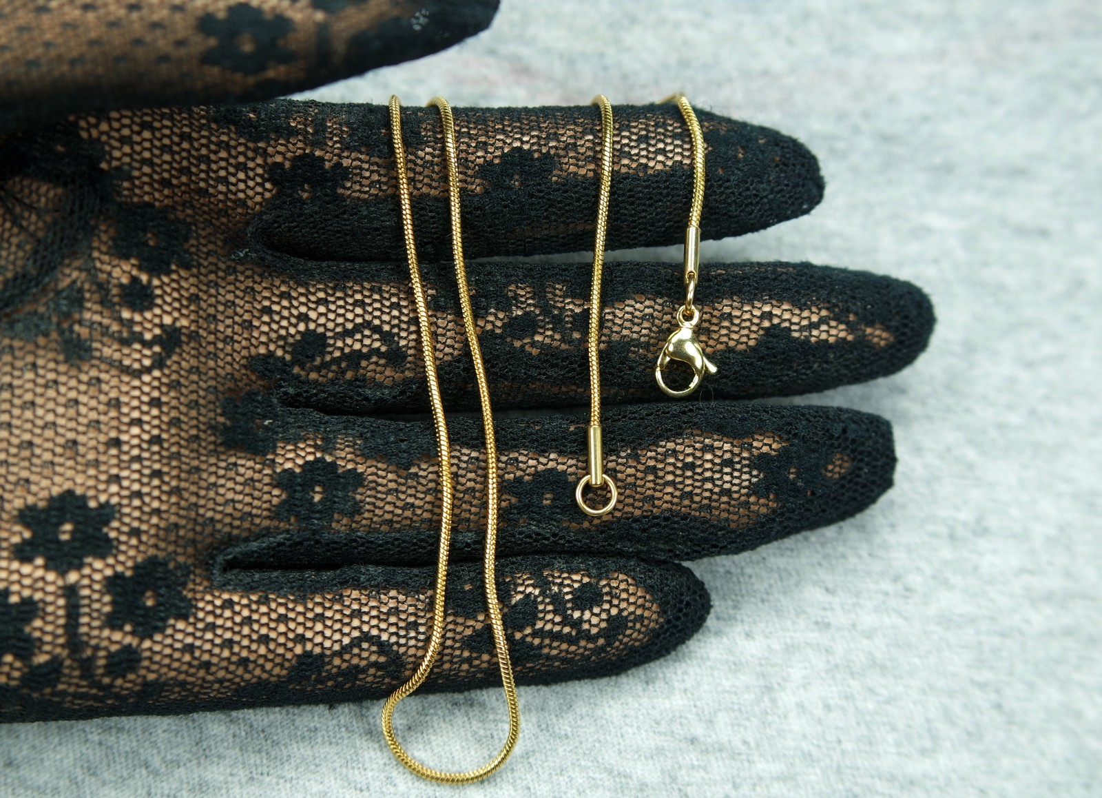 Snake Chain Gold Plated Stainless Steel 1.2mm Round any Length Made to Order