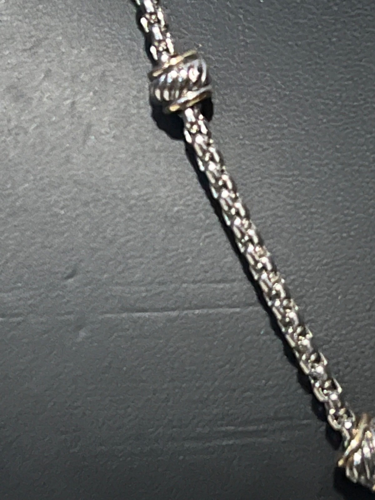 Silver and Gold-tone Chunky Square Pendant on Rolo Chain Necklace w/ Earrings
