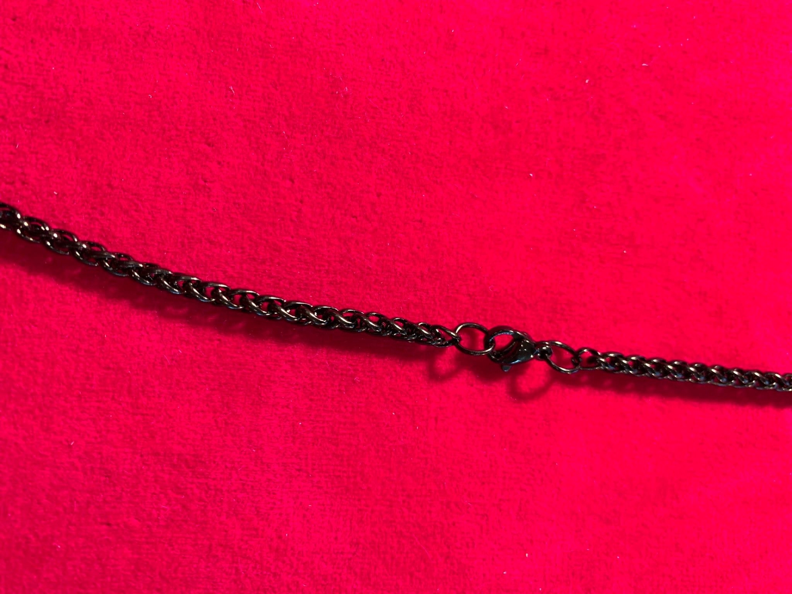 34 inch Unisex ,3mm Stainless Steel Black Plated Braided Wheat Necklace