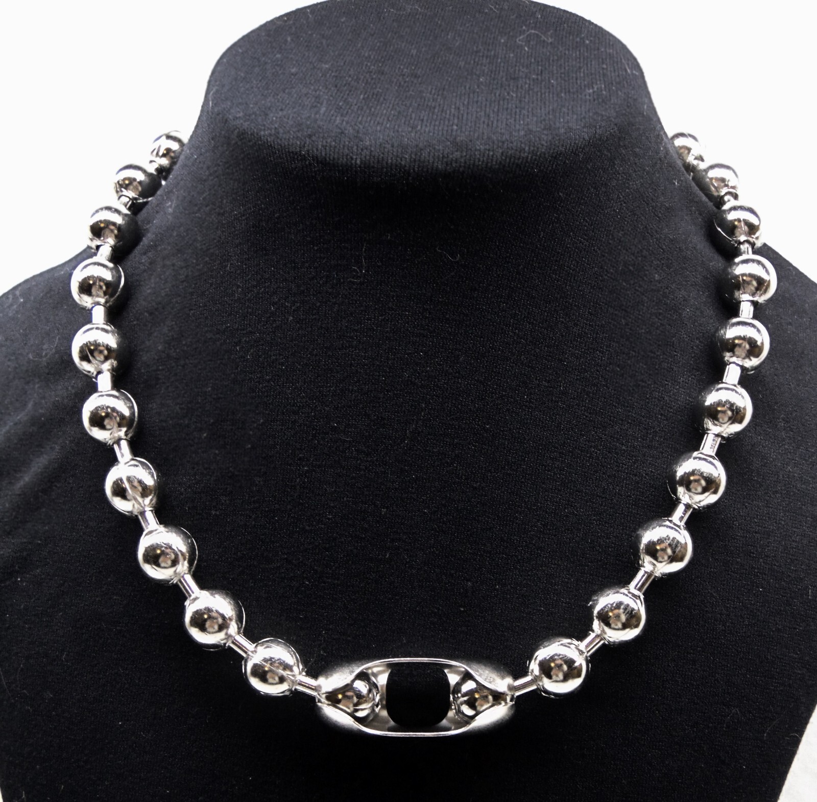 12mm Ball Chain Necklace Choker 18″ ~ NPS Steel Beads 1/2″ ~ Danny Count Koker