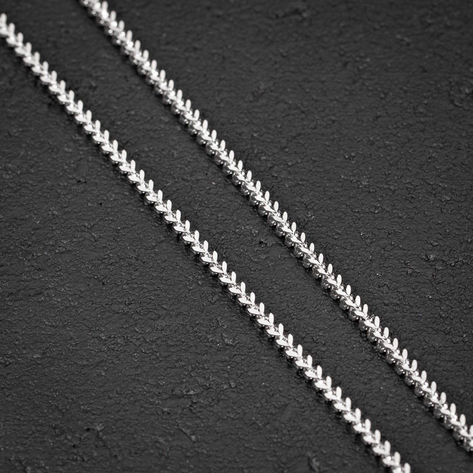 Solid White Gold Plated Heavy 316 Stainless Steel 2.5MM Franco Chain Necklace