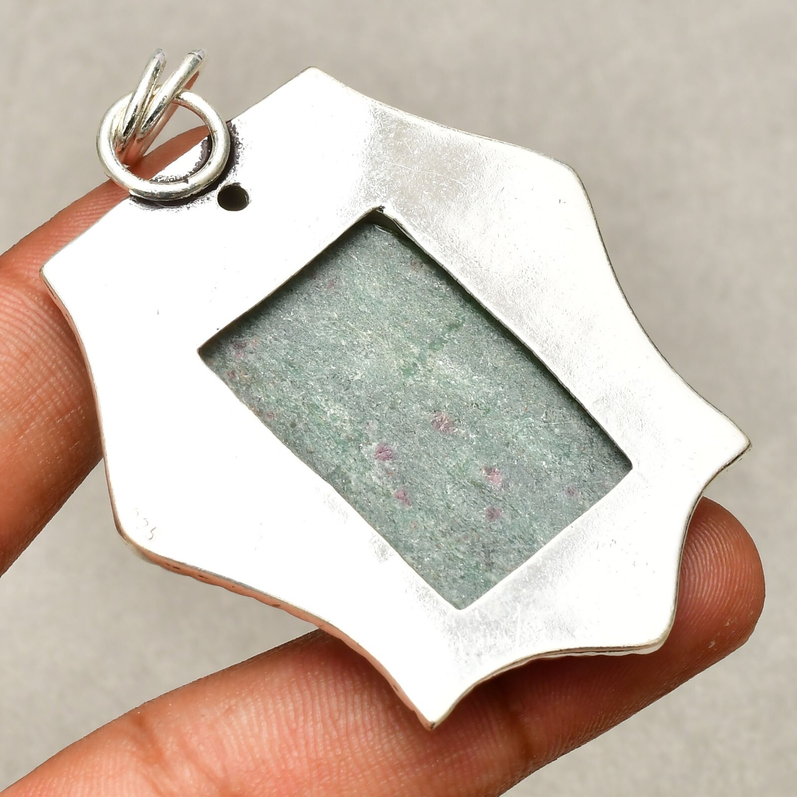 Ruby Zoisite Gemstone 925 Sterling Silver Handmade Jewelry Pendant 2.48″