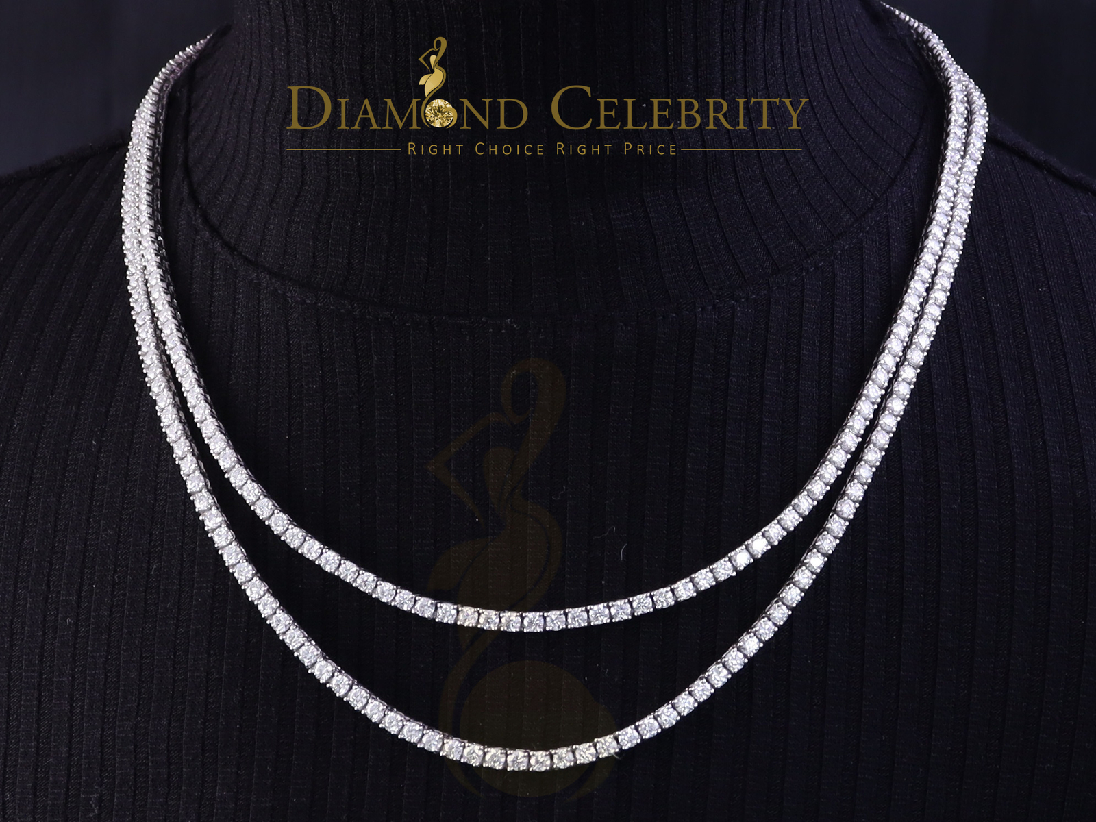 Tennis Men’s Necklace 925 Silver White 40ct Moissanite size 22inch & Width 3mm
