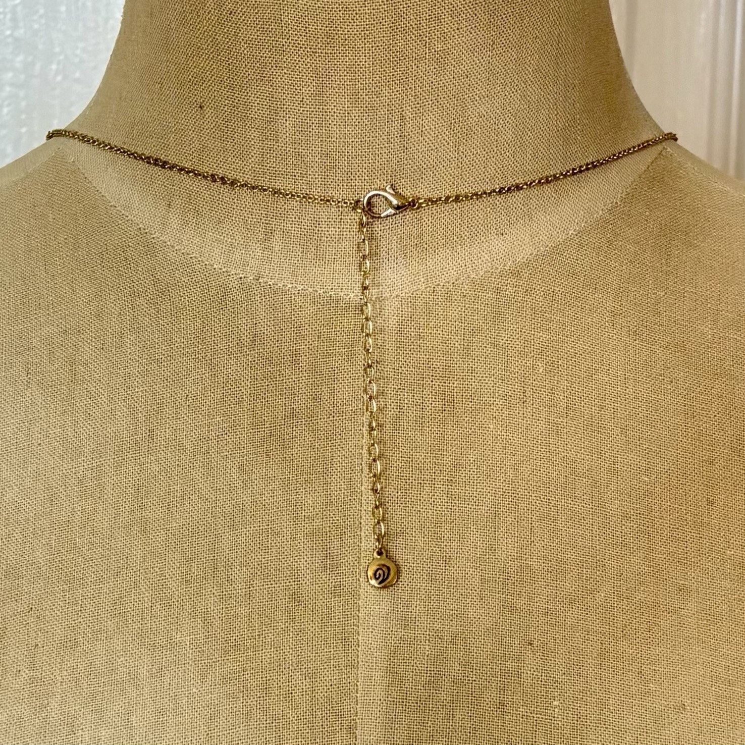 VERSONA GoldTone Teardrop Dangles Multicolor Acrylic Pendant Necklace Adjustable