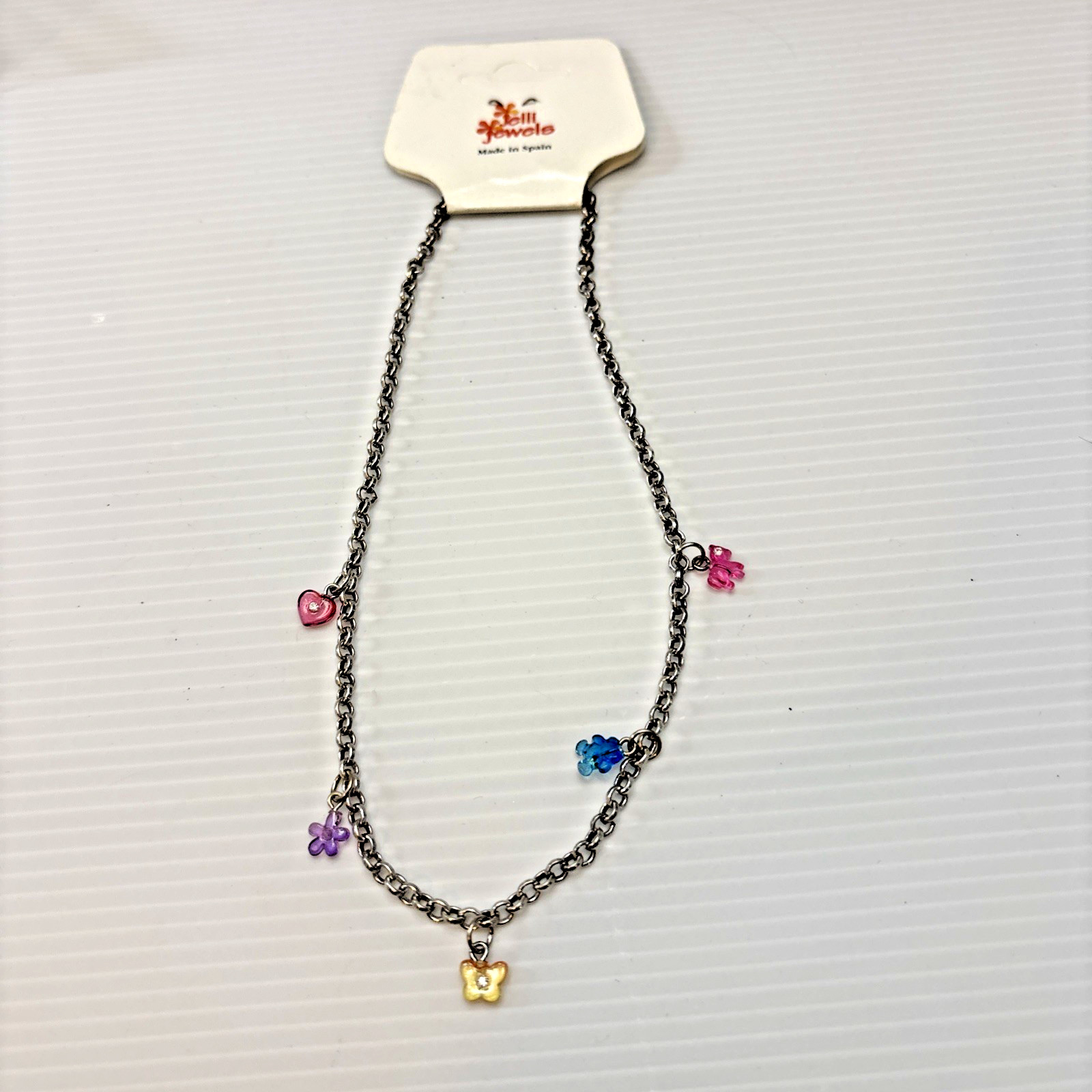 Charm Necklace Jelli Jewels Made in Spain New with Tags Jewelry Flowers Choker