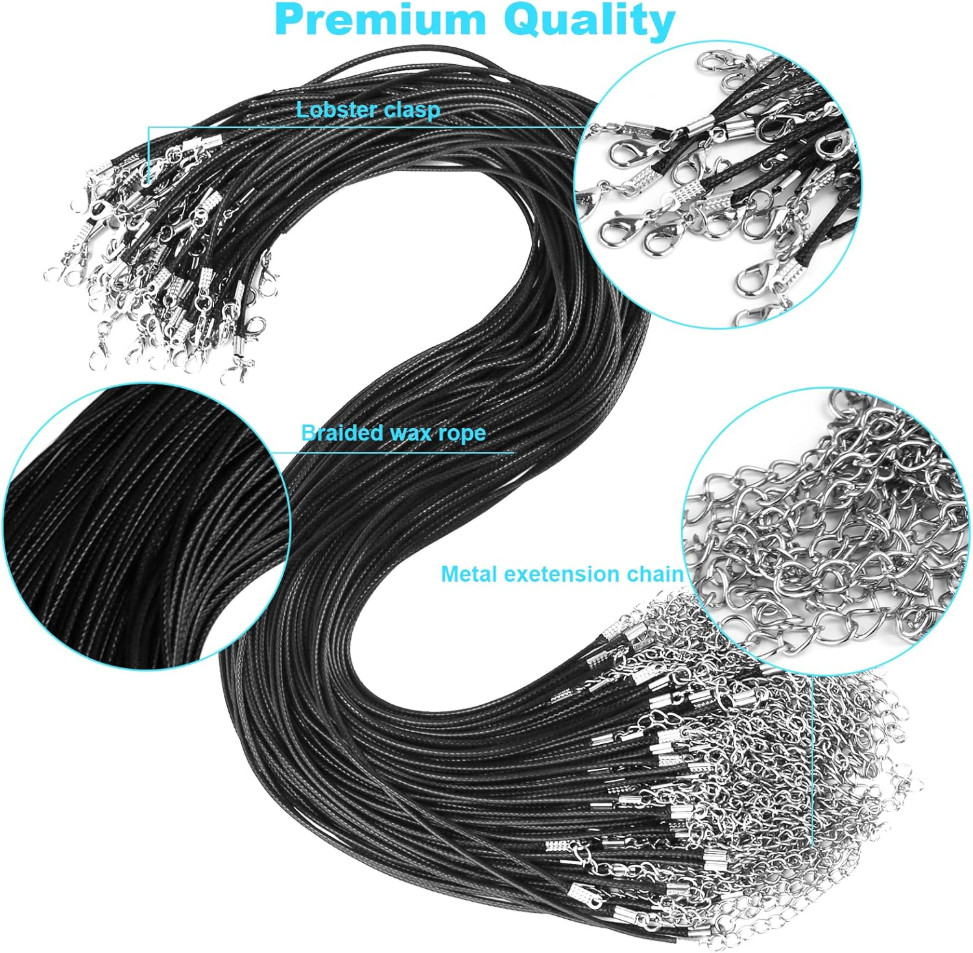 100PCS 18” Leather String Charms Necklace Cords Wholesale Rope Bulk Lot Cords