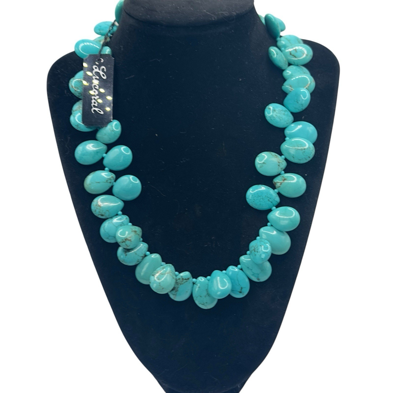 LUC Blue Stone Necklace 16″ Necklace Lucoral 925 Clasp