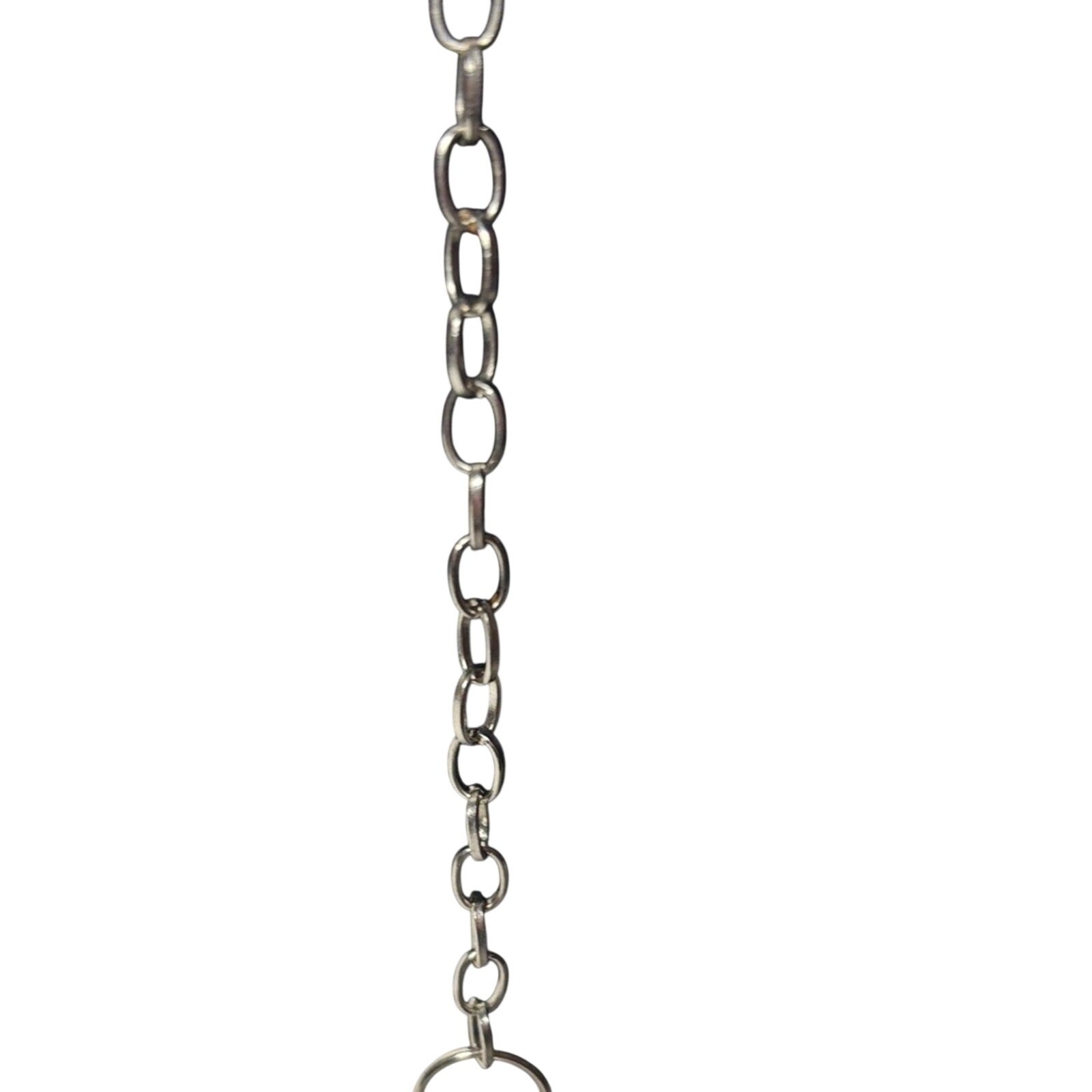 26” Silver Tone Chain Necklace Clear Bead Multi Strand Statement Lightweight