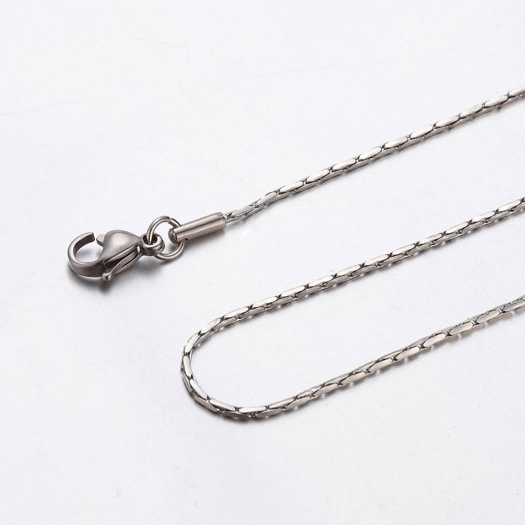 1.0 mm 16″-40″ Silver Stainless Steel Fancy Necklace Chain Sb68 USA Seller