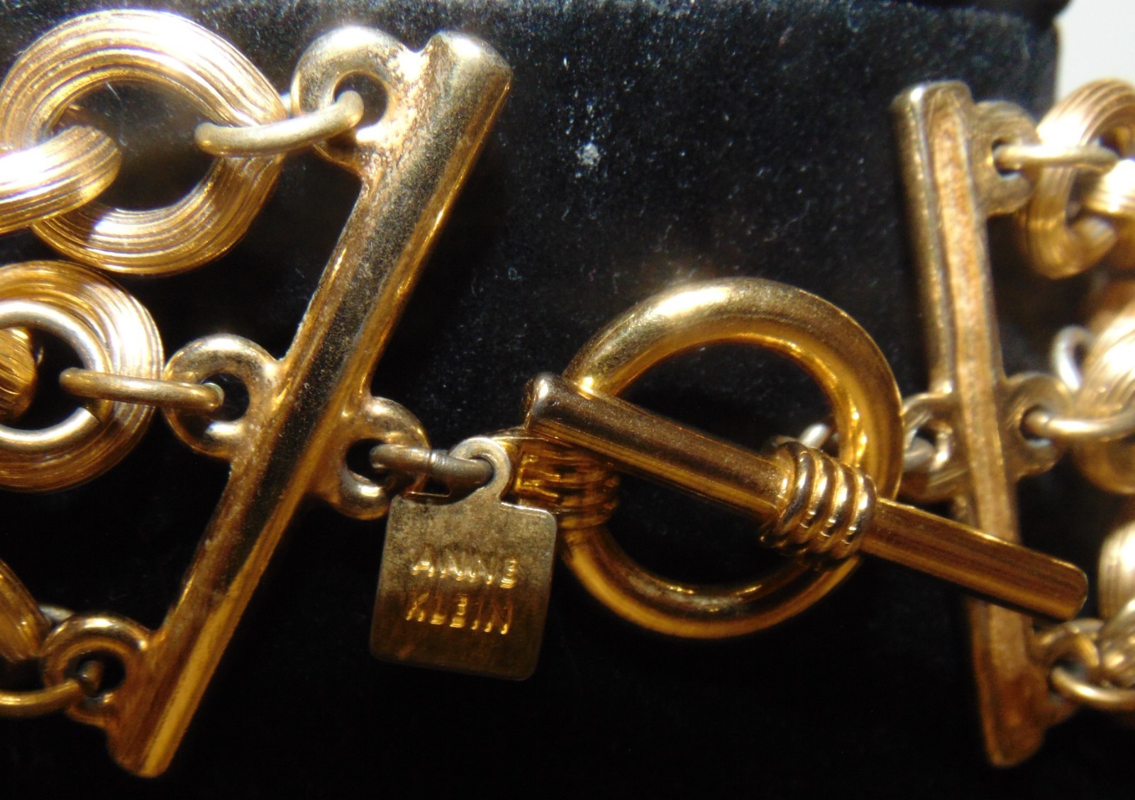 Elegant ANNE KLEIN Gold Tone Multiple Chain Collar Length Necklace