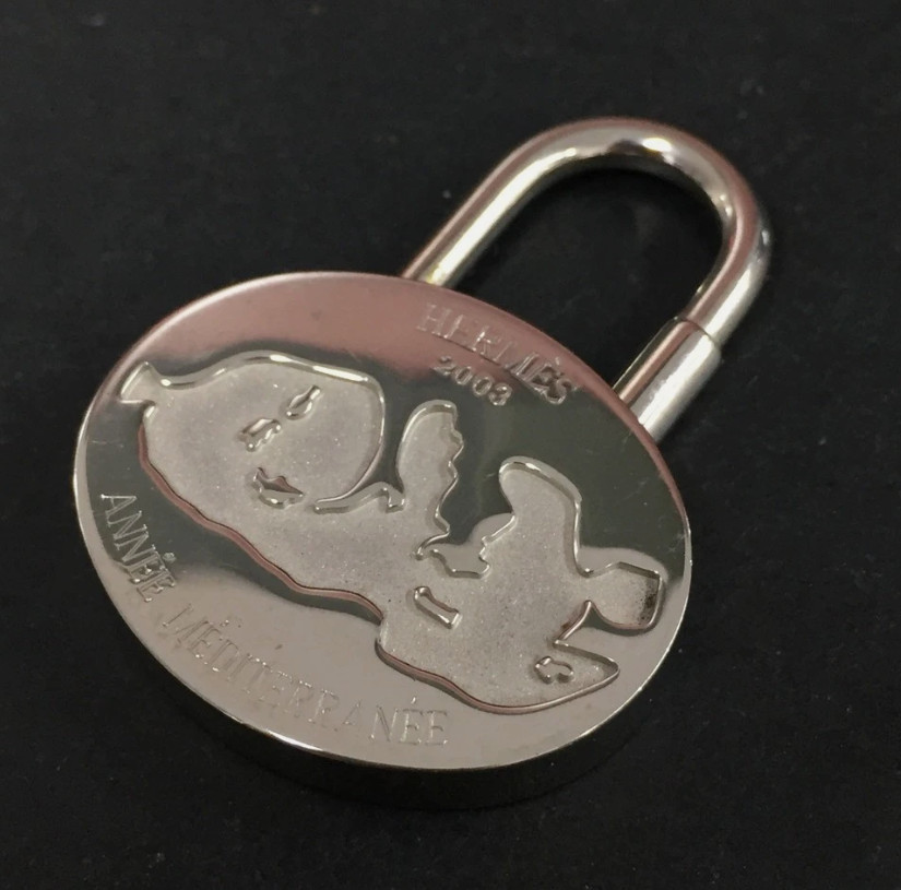 US SELLER! Authentic HERMES Cadena Charm Mediterranean Silver Pendant 2003