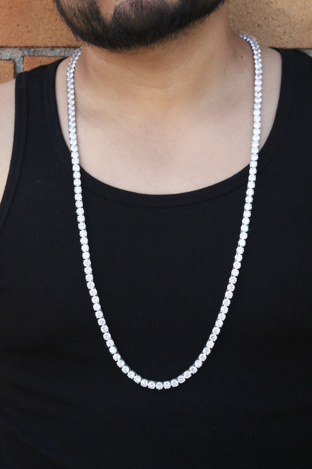 4MM/6MM Stainless Steel Cubic-zirconia Tennis Necklace