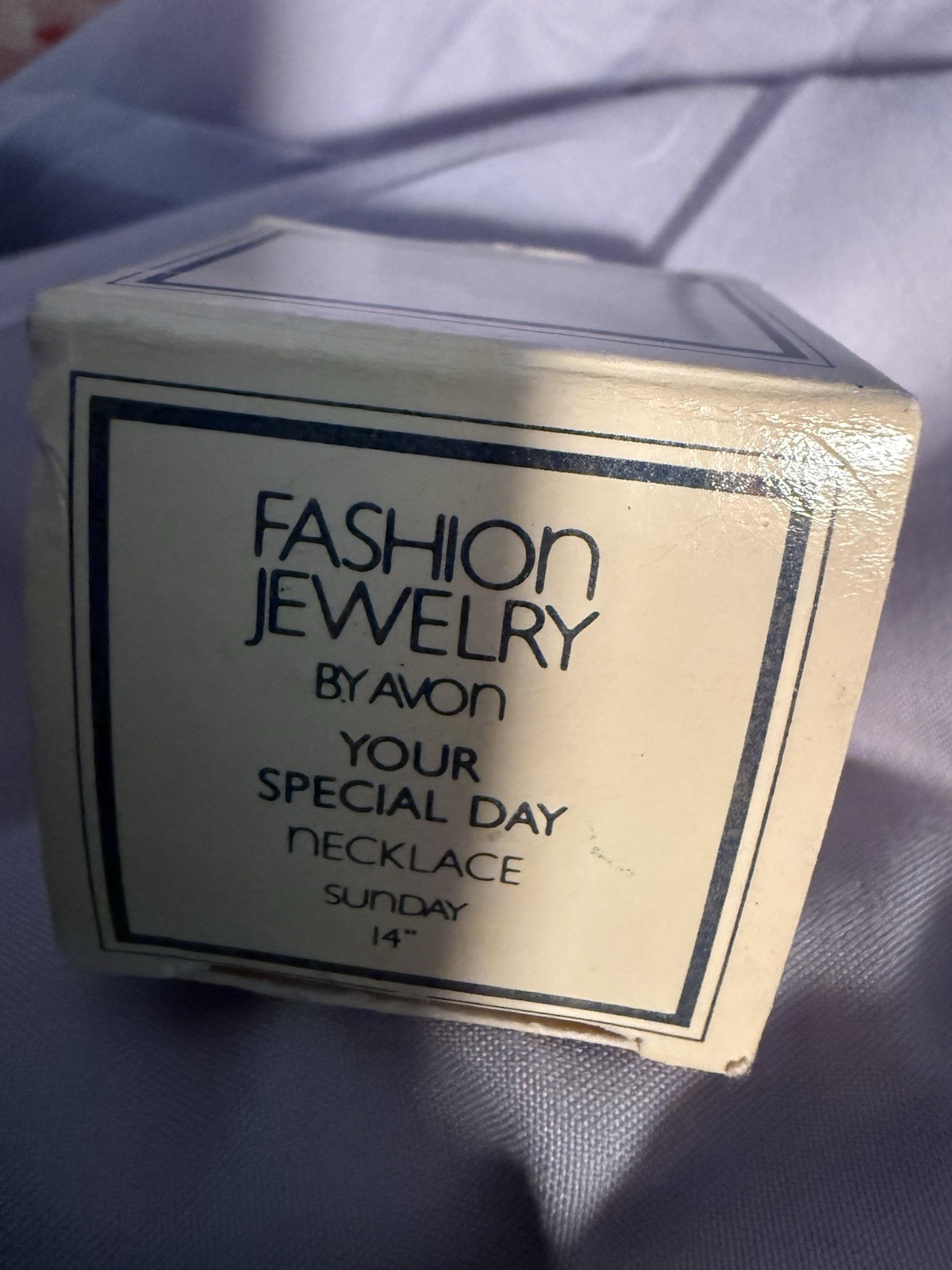 Avon Engraved Gold Pendant Necklace Days of the Week 18″ & 14″ Oval Charm