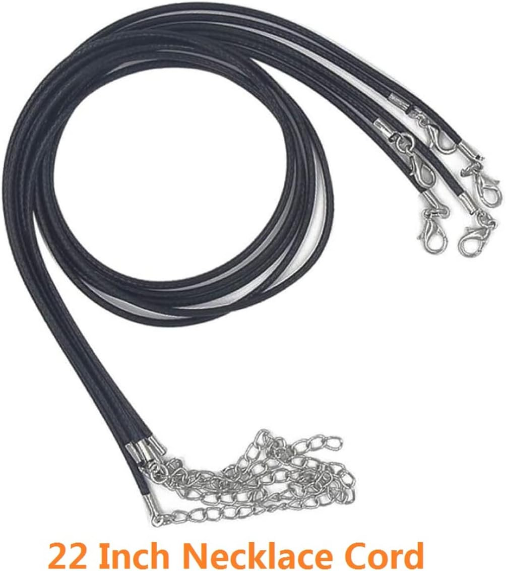 20pcs 22 Inches Black Waxed Necklace Cord with Clasp Bulk for Bracelet Necklace