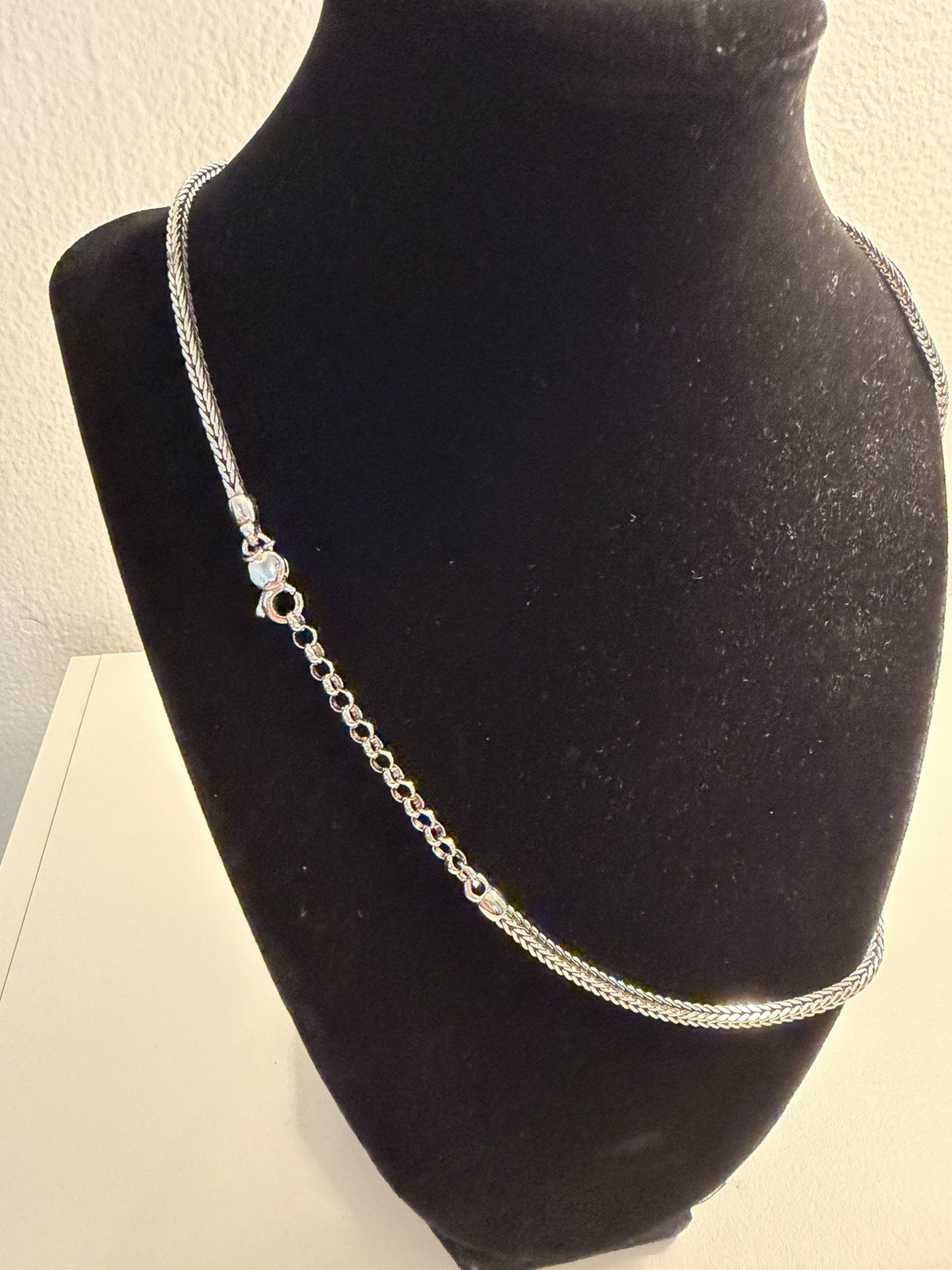Silver 925 w/ Gold 8K 333 Arezzo Italian Spiga/Wheat Chain Necklace