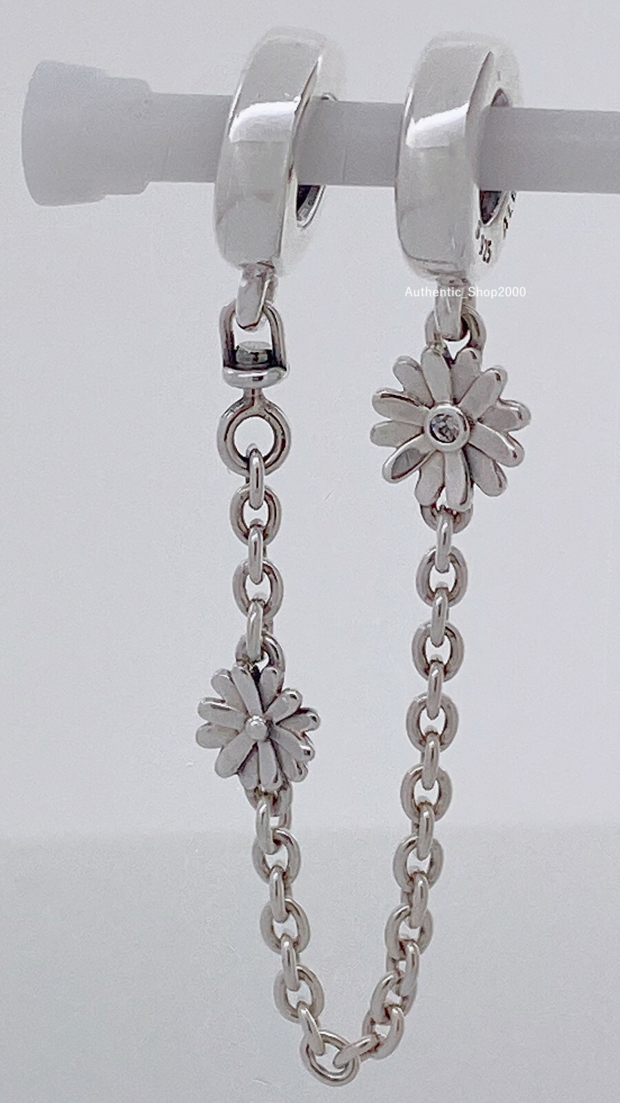 NEW 100% Authentic PANDORA 925 Silver Daisy Flower Safety Chain Charm 798764C01