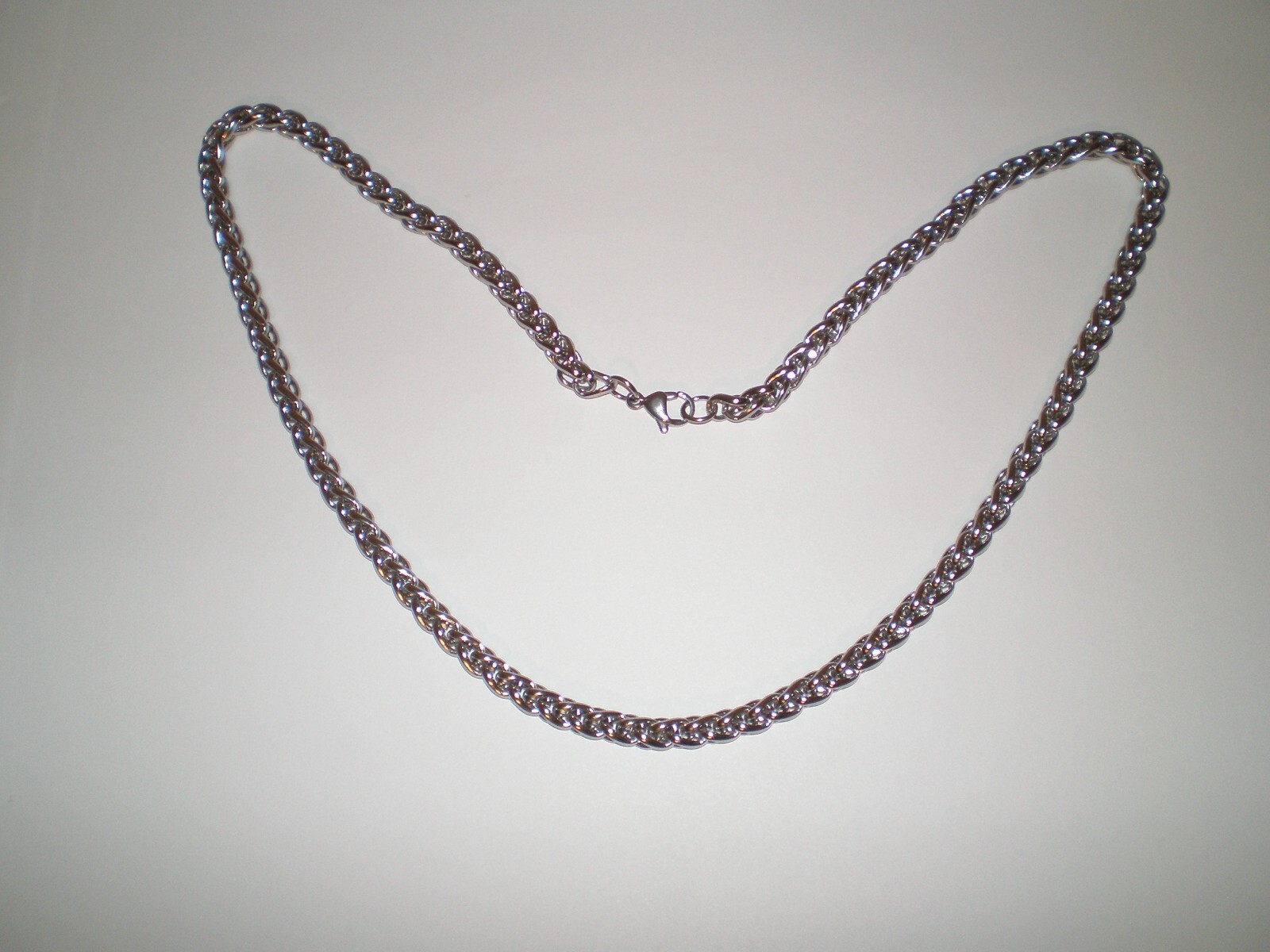 Stainless Steel Cut Twist Rope Chain Necklace silver