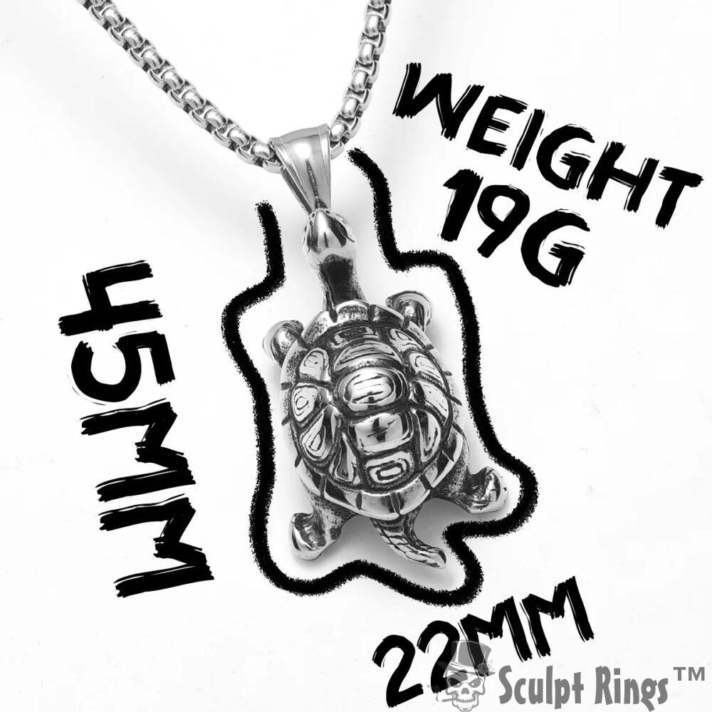 Sculpt Rings™ Sea Turtle Amulet Daily Wear Stainless Steel Pendant Necklace