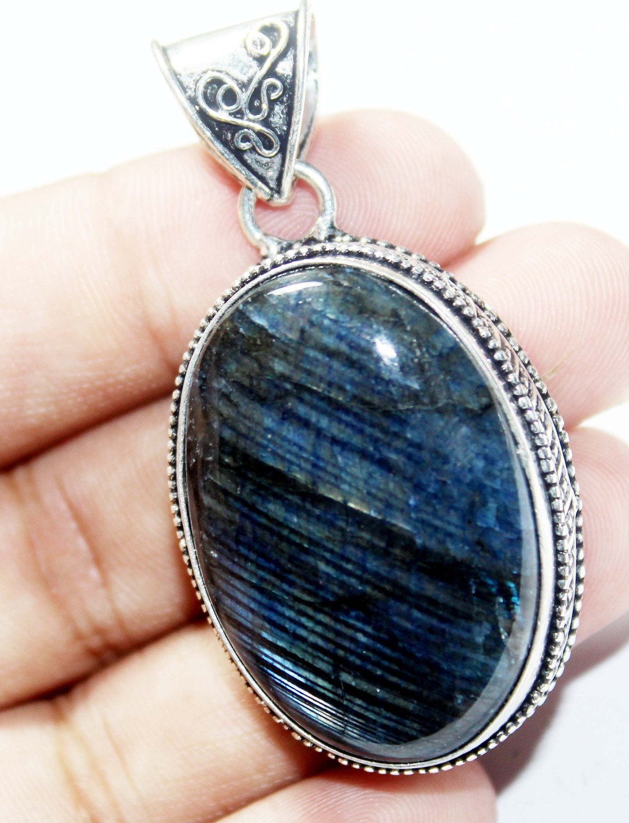 Labradorite Oval Shape Gemstone Handmade Pendant Jewelry Pendant Size 3 inches