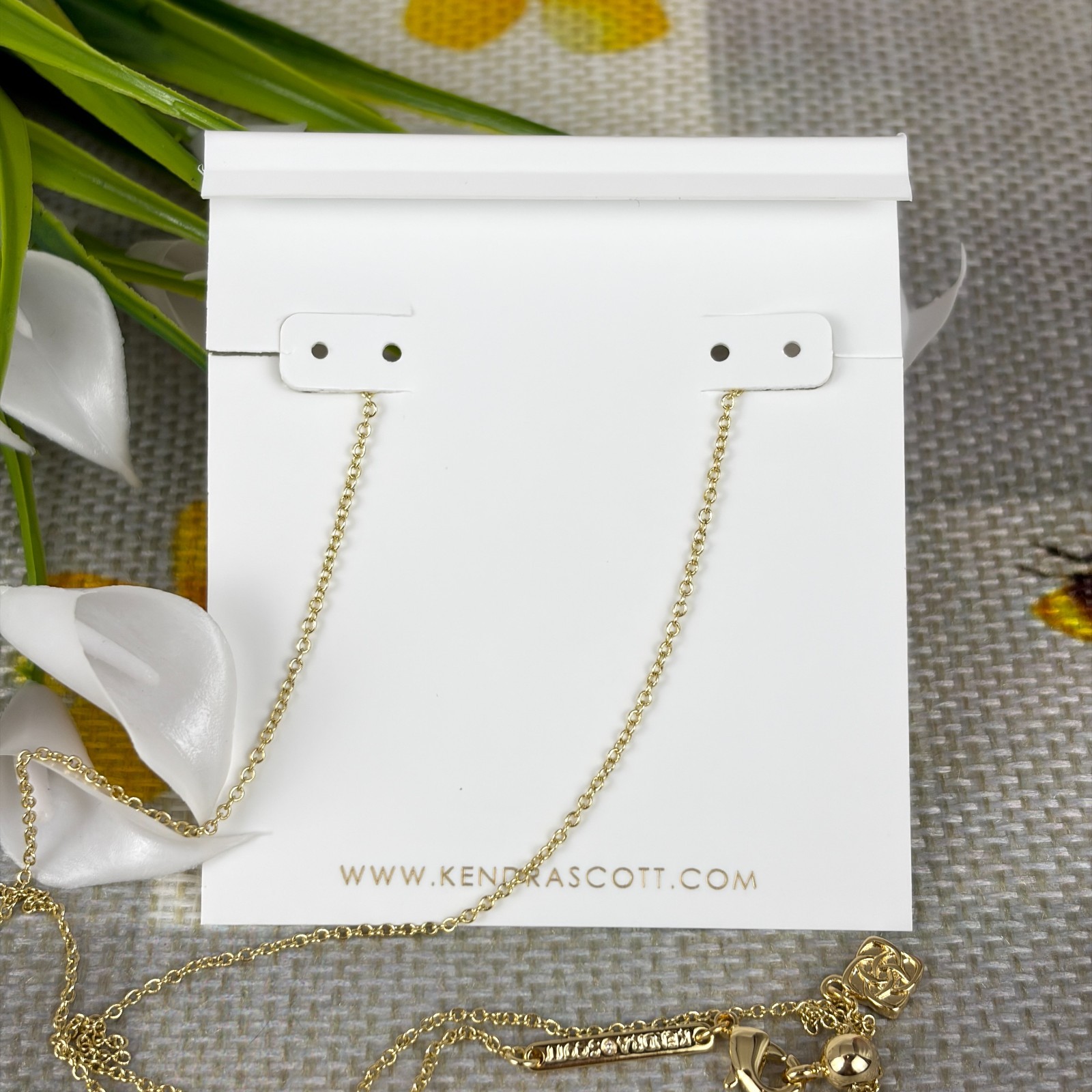 Kendra Scott Cross Gold Pendant Necklace in White Kyocera Opal