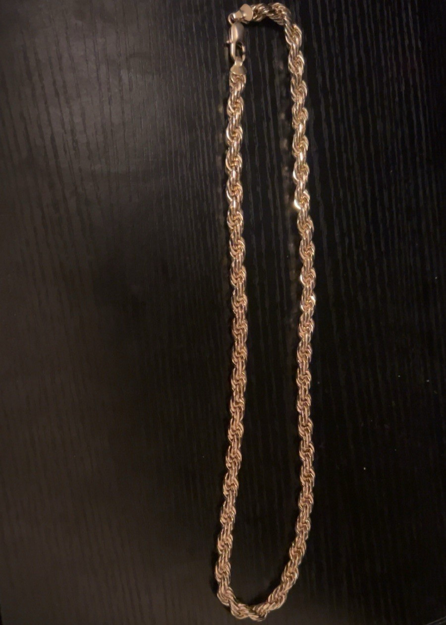 14K 8mm 24 long rope chain