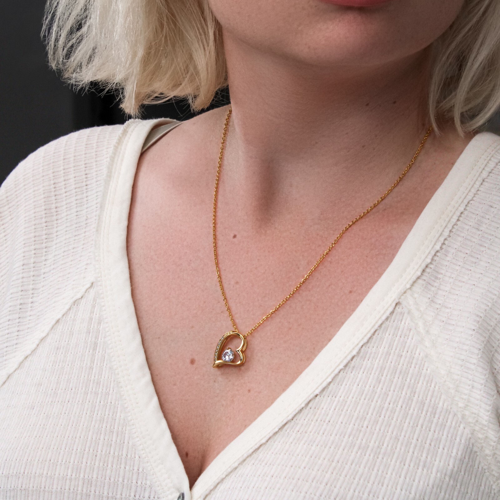 Cubic Zirconia Necklace Gift for Daughter from Dad with Heart Pendant Jewelry