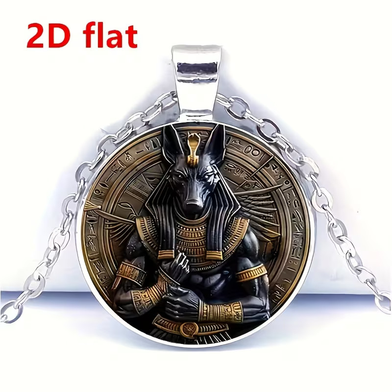 Anubis Round Necklace Jewelry Magical Ancient Egypt Gothic Pendant