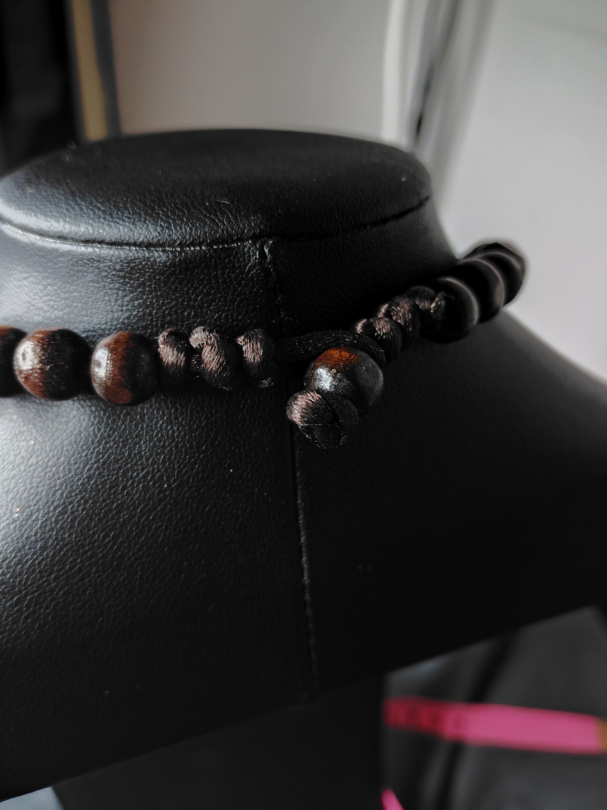 Artisan Red Wooden Bead Statement Necklace 20″ Handmade Boho