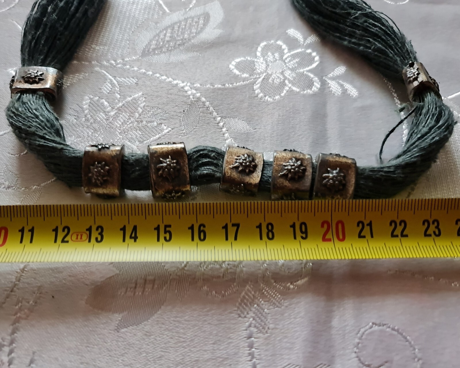 VINTAGE AUTHENTIC TRACHTEN NECKLACE OKTOBERFEST DIRNDL EDELWEISS SILVER