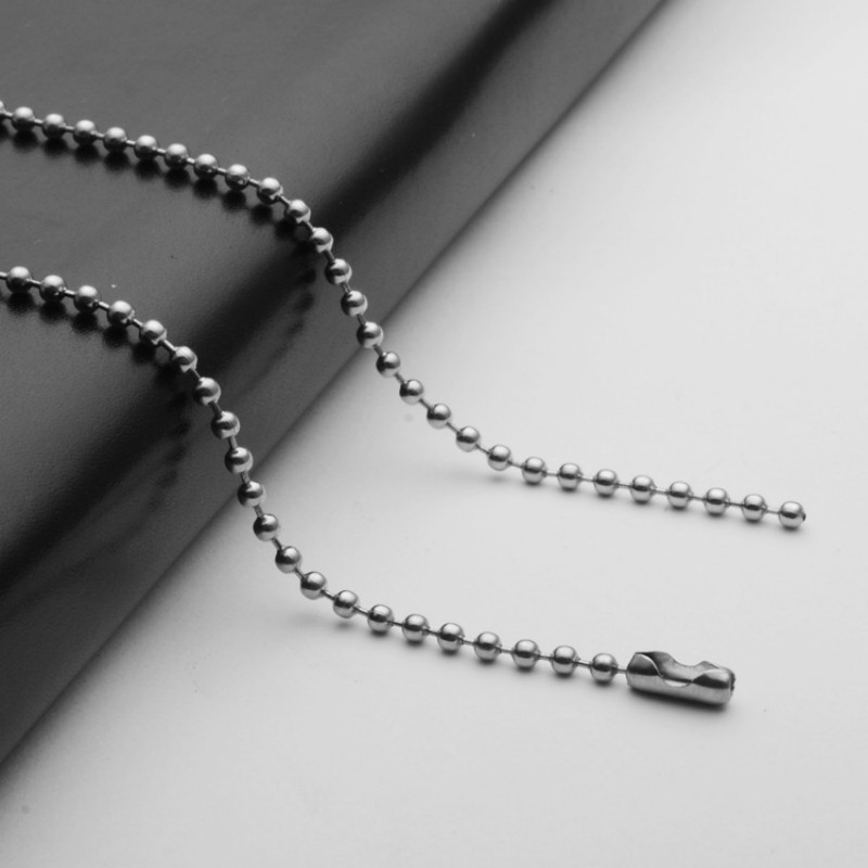 USA Stock Stainless Steel Round Ball Bead Chain Necklace Men Women 2/3mm