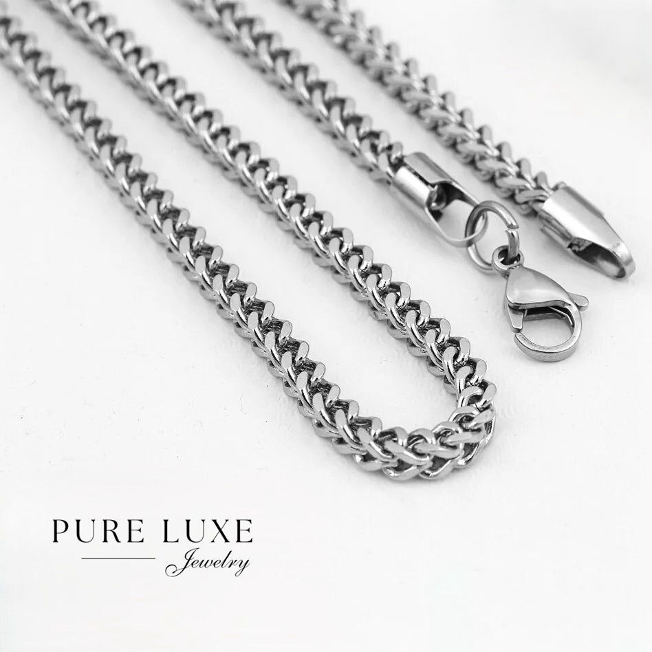 Mens 24″ Stainless Steel 4mm Smooth Soild Franco Necklace Unisex High Polish*Box