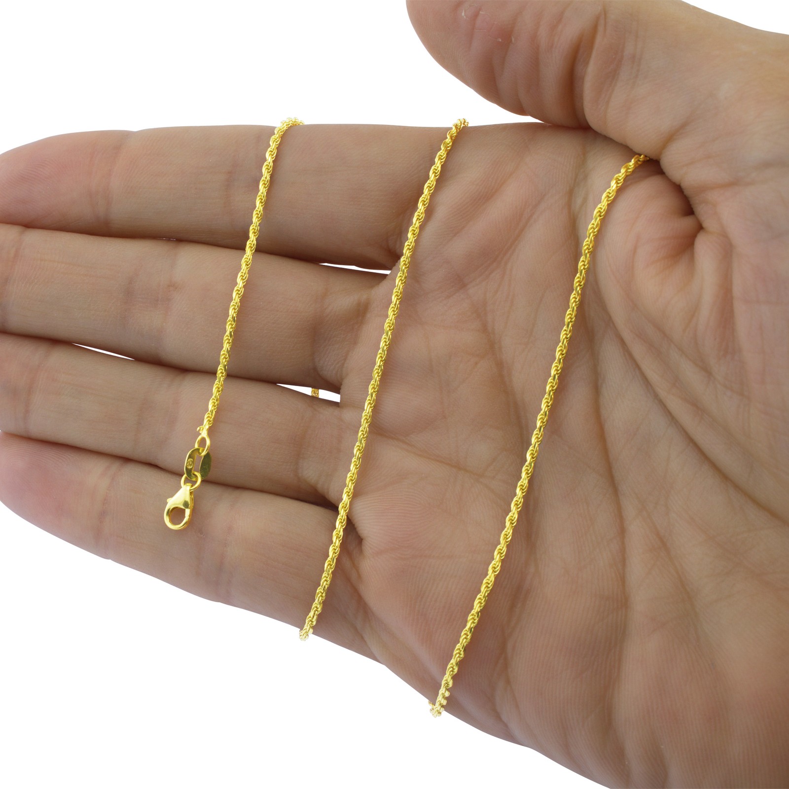 14K Yellow Gold Solid Rope Chain Necklace Bracelet 1mm-10mm Mens Women (7″- 30″)