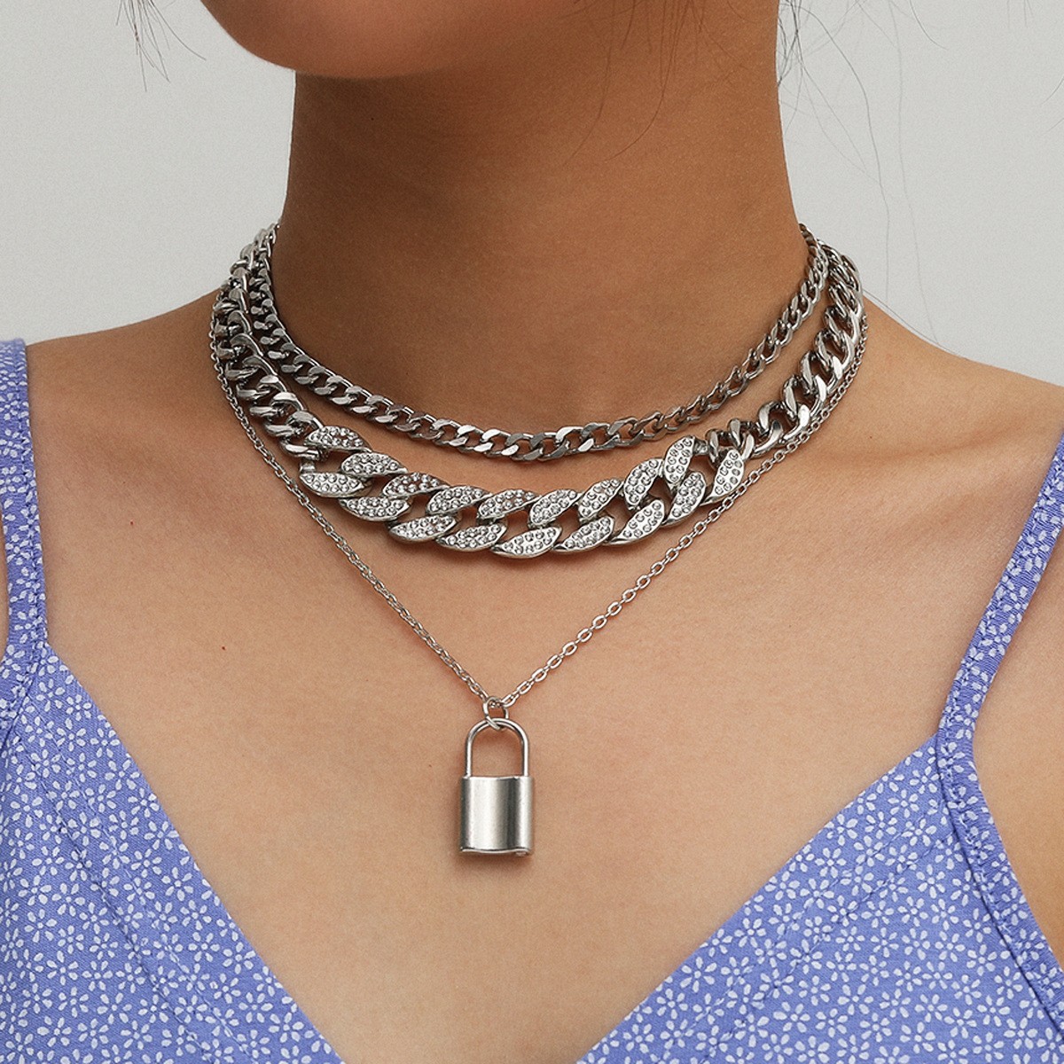 Cuban Chain Necklace Silver Gold Stainless Steel Women Mens Solid Sterling Girls