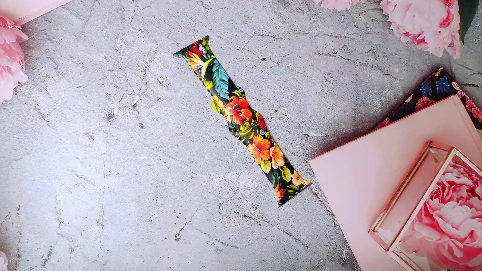Watch Band Hawaiian Flowers Silicone Compatible Apple 42/44/45/49mm 42mm 44mm