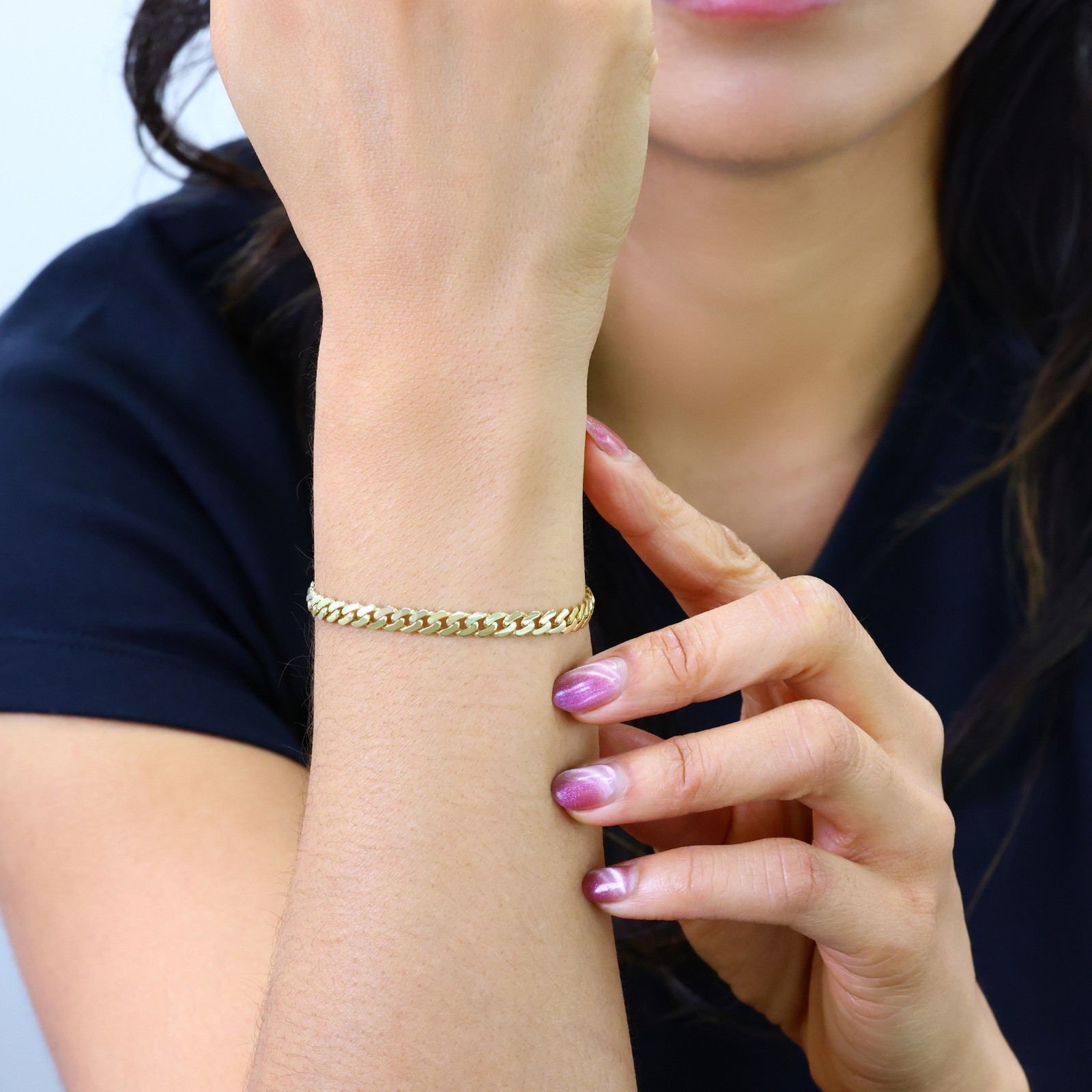 10K Yellow Gold Miami Cuban 5mm Monaco Chain Bracelet Mens Womens 6″ 7″ 8″ 9″