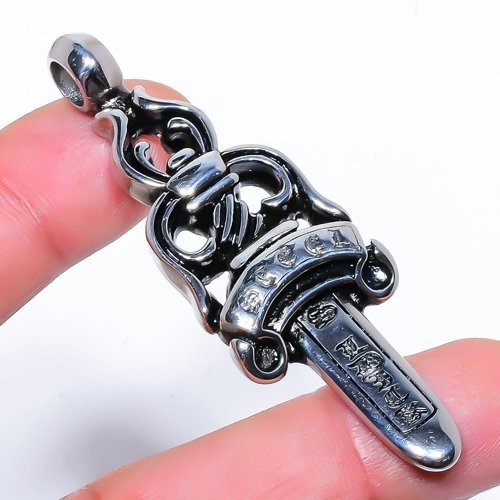 Designer Plain 925 Silver Plated Pendant Jewelry 2.6″ S2060