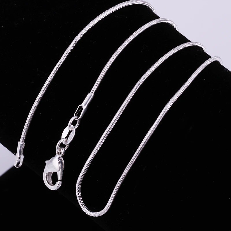 925 Sterling Solid Silver Chain Necklace Jewelry for Women Men Fashion Gift