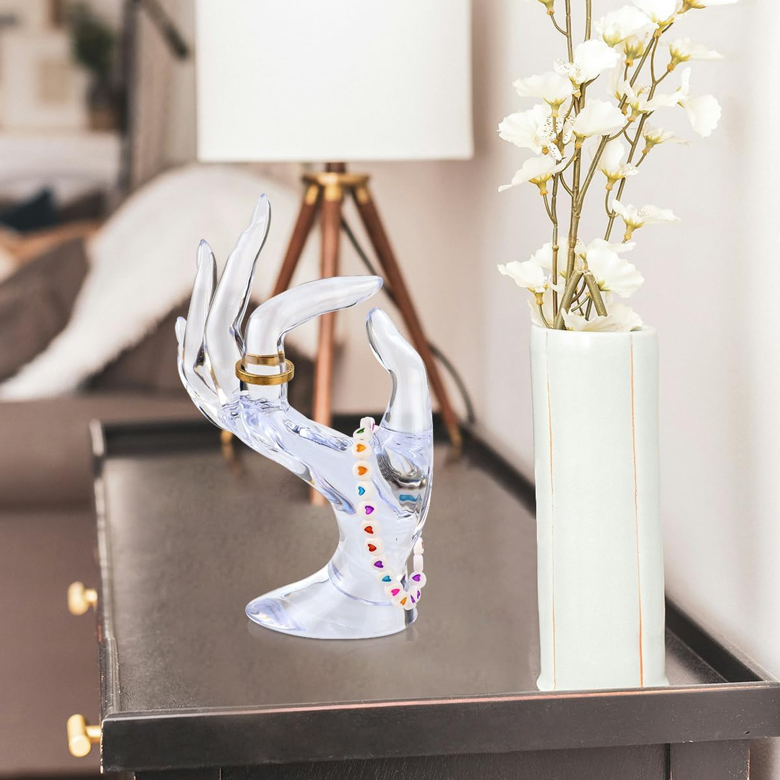 Jewelry Display Stand Mannequin Hand Ring Holder Watch Organizer Acrylic Clear