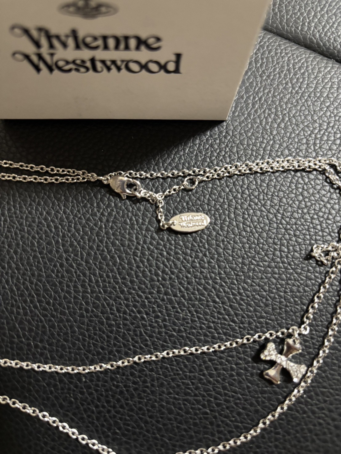 Vivienne Westwood Necklace Double Chain Skull Orb Silver 3cm x 2.5cm 48cm NO BOX
