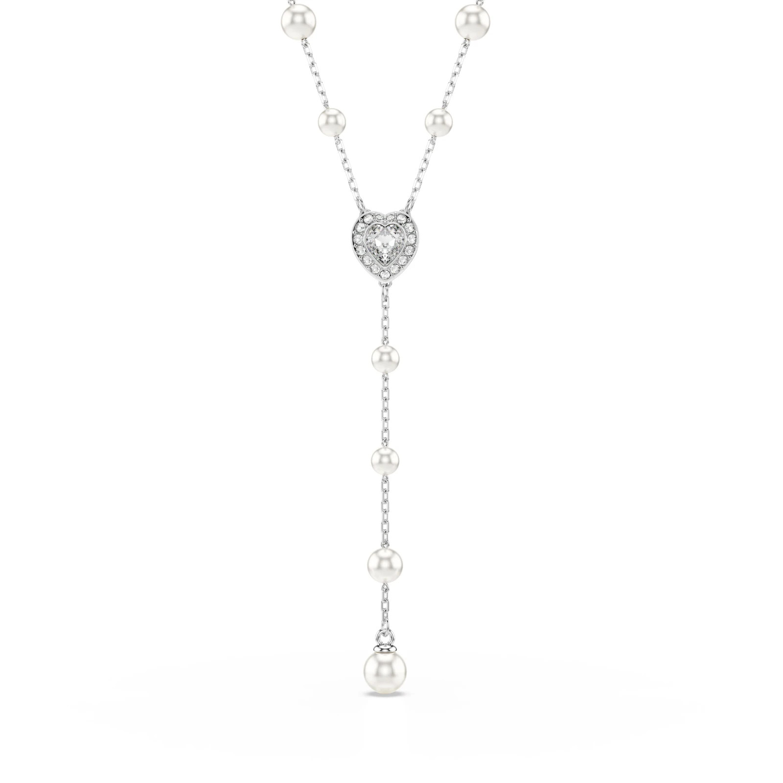 Ariana Grande x Swarovski Y necklace, Mixed cuts, Heart, White, Rhodium plated