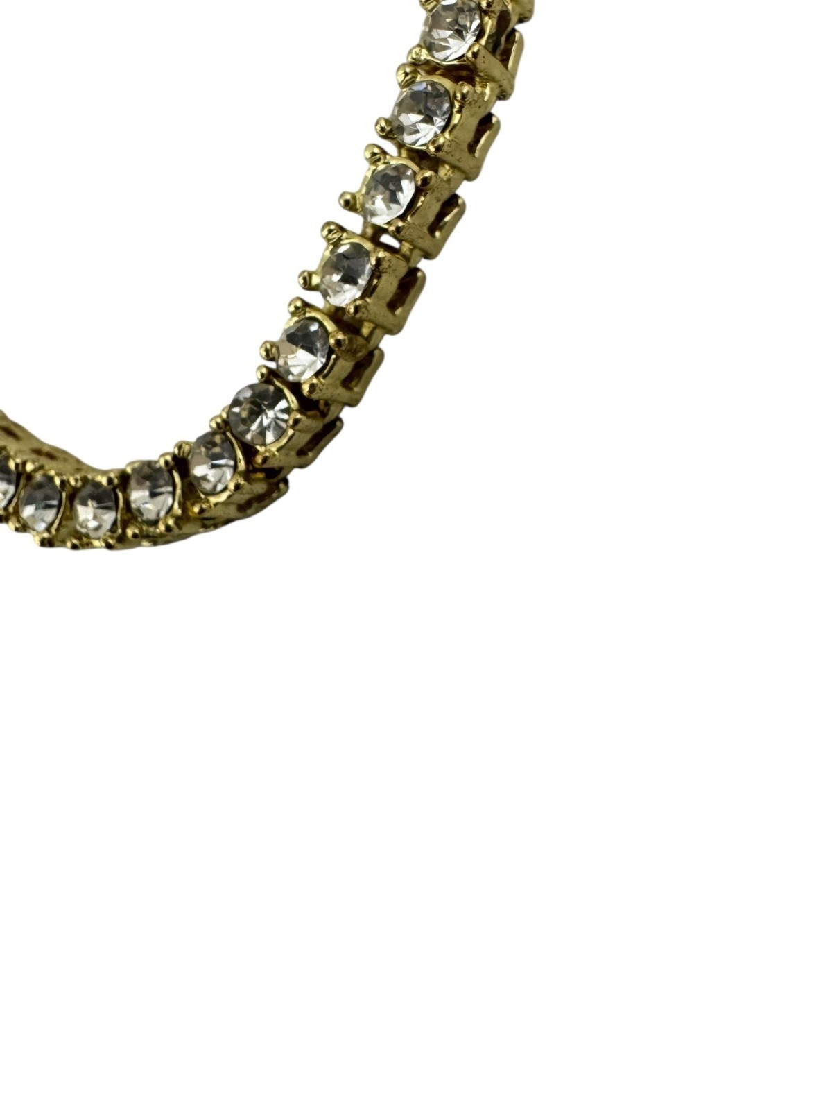 Tennis Necklace 18″ Square Cubic Zirconia Gold Plated Jewelry Fold Over Clasp