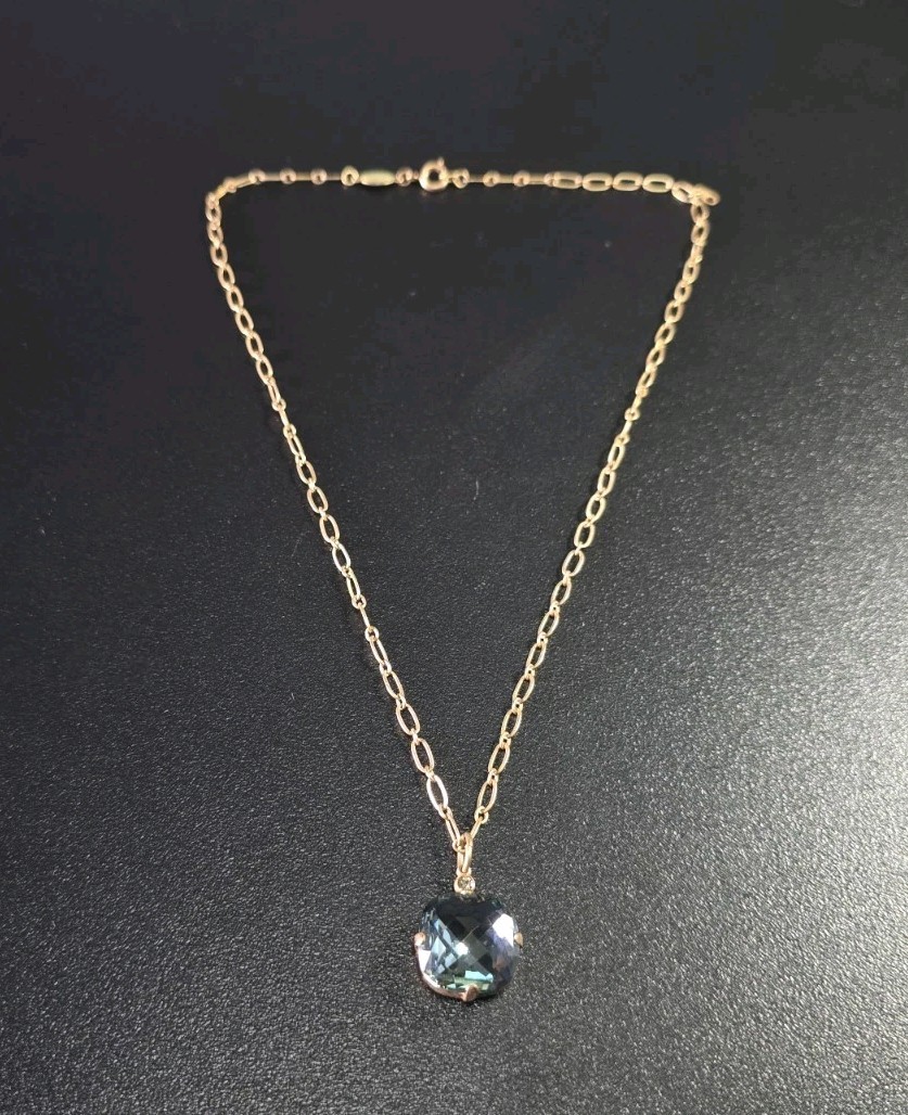 Catherine Popesco France Brass Crystal Pendant Necklace