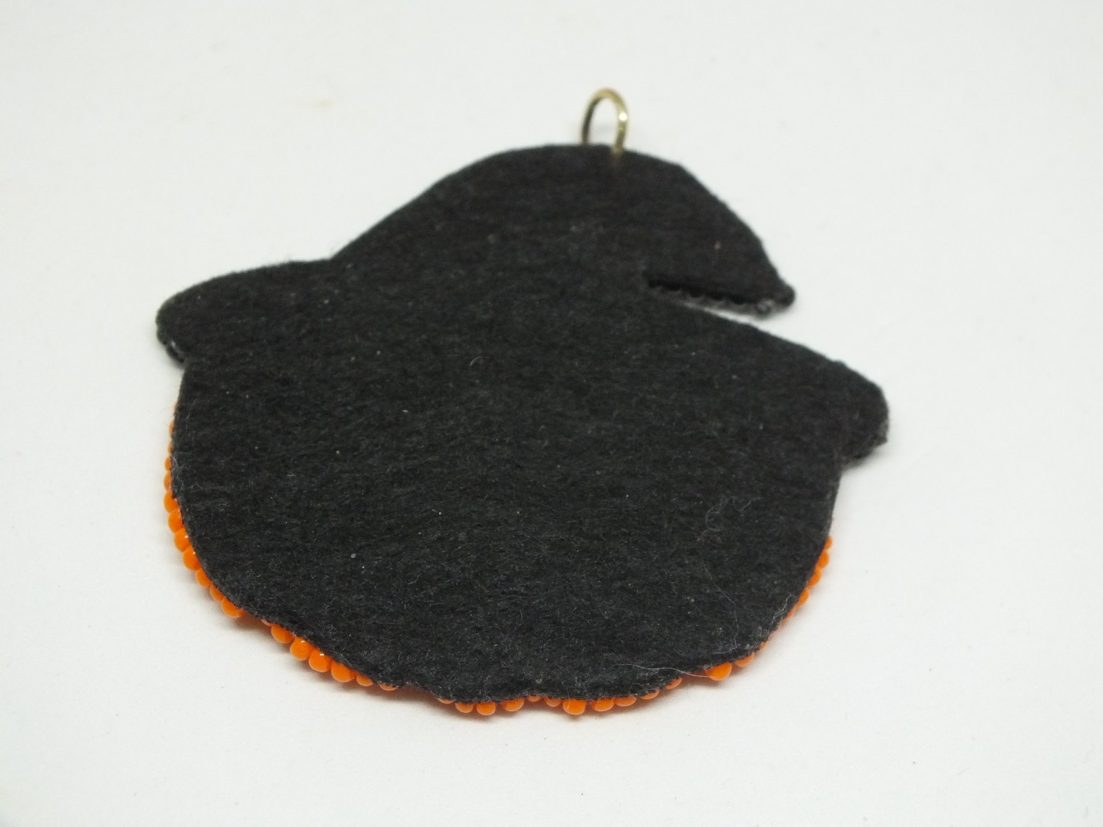 Beautiful Halloween Pumpkin Pendant Handmade? Seed Beads 2×2″ CUTE