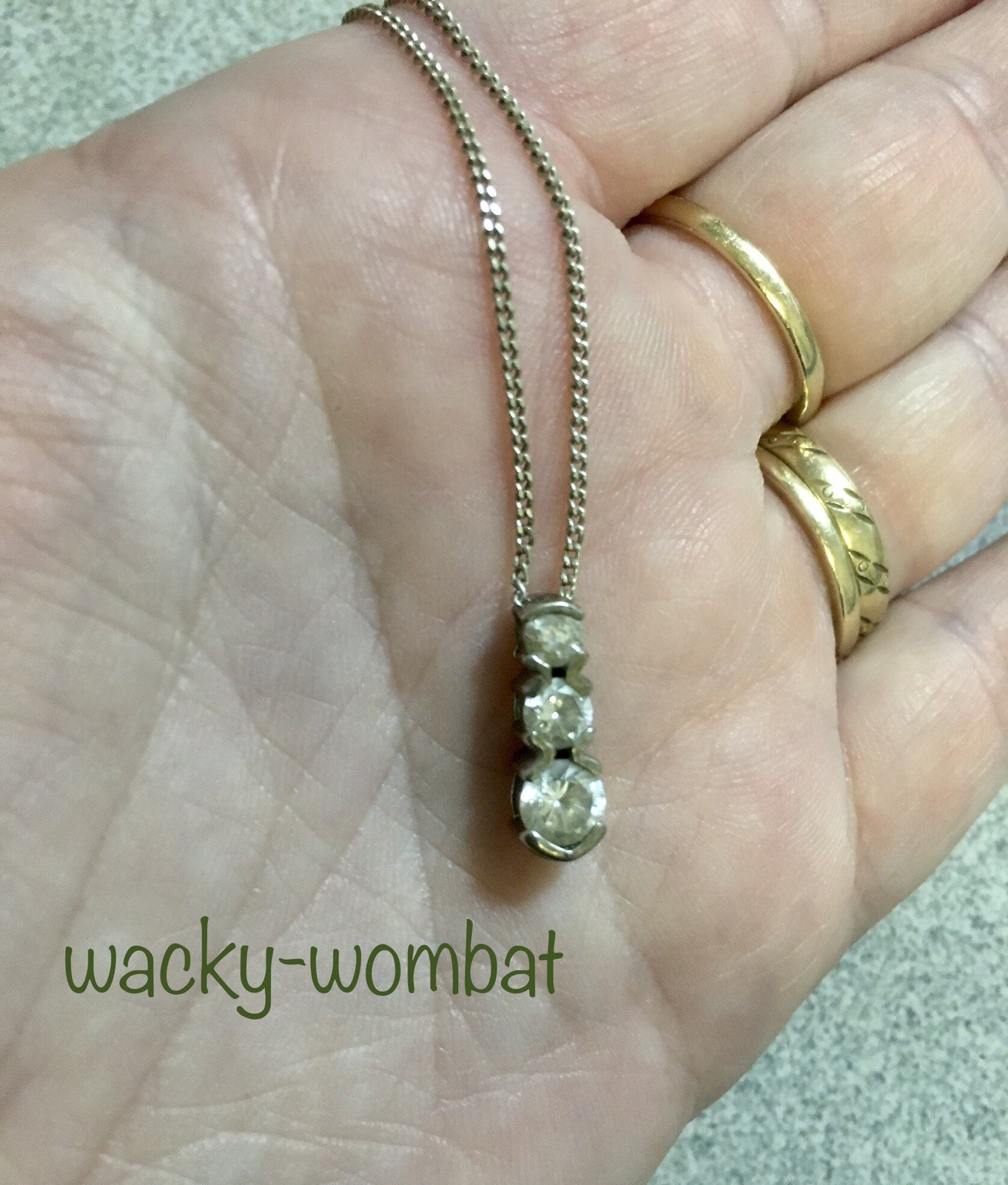 Sterling Silver Necklace With Cubic Zirconia Stones 45cm Stamped 925