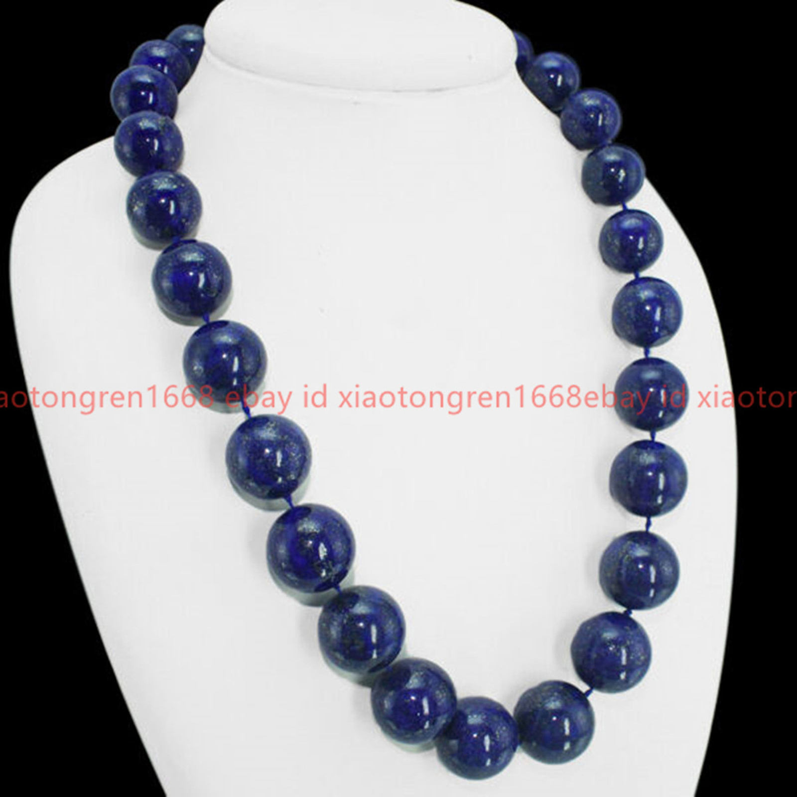 Huge 14mm Round Natural Blue Lapis Lazuli Gemstone Beads Necklace 16-36 inches